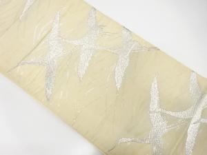 アンティーク　波に群鶴模様織り出し袋帯(材料)